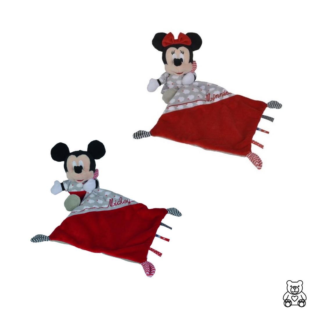 Doudou Mickey et Minnie 28cm - Peluches Pas Chères